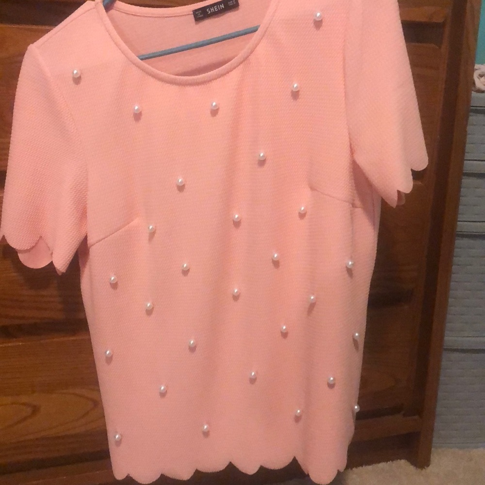 Pink scalloped top